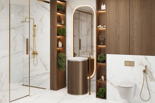 Calacatta Monsoon от Delacora – фото кафеля из коллекции и цена в каталоге «Эмарти